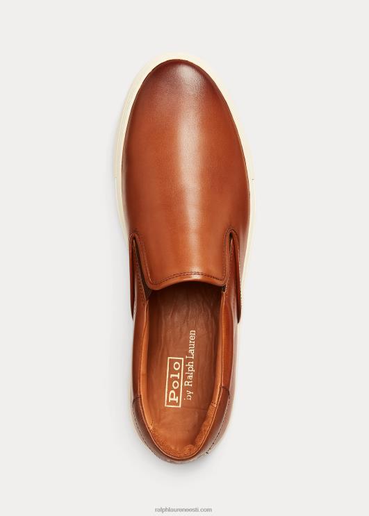 Ralph Lauren mehed jermain nahast slip-on tossud PR0V2016 tan