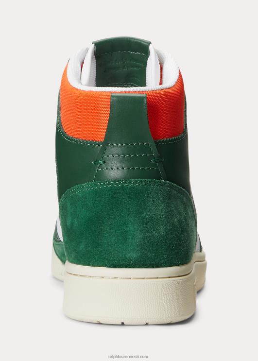 Ralph Lauren mehed õukonnanahast-seemisnahast kõrged tossud PR0V2005 mets/valge/oranž