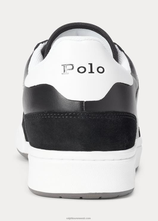 Ralph Lauren mehed õukonnanahast-seemisnahast tossud PR0V1996 must valge