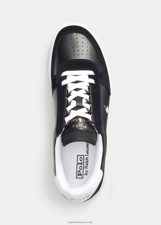 Ralph Lauren mehed õukonnanahast-seemisnahast tossud PR0V1996 must valge