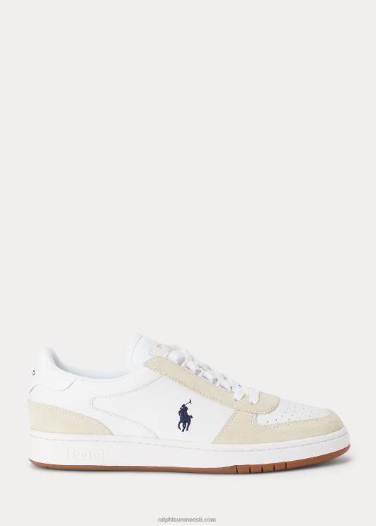 Ralph Lauren mehed õukonnanahast-seemisnahast tossud PR0V1997 valge/newporti merevägi