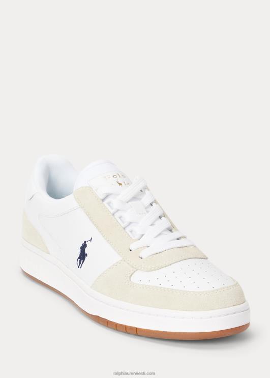 Ralph Lauren mehed õukonnanahast-seemisnahast tossud PR0V1997 valge/newporti merevägi