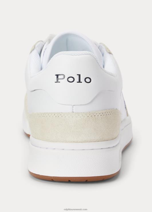 Ralph Lauren mehed õukonnanahast-seemisnahast tossud PR0V1997 valge/newporti merevägi