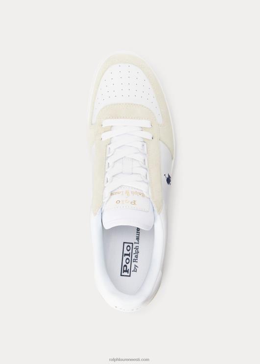Ralph Lauren mehed õukonnanahast-seemisnahast tossud PR0V1997 valge/newporti merevägi