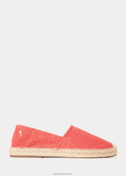 Ralph Lauren mehed cevio pestud lõuend espadrill PR0V2070 tüürpoor punane