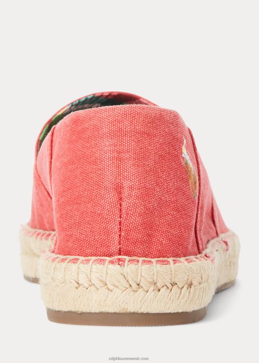 Ralph Lauren mehed cevio pestud lõuend espadrill PR0V2070 tüürpoor punane