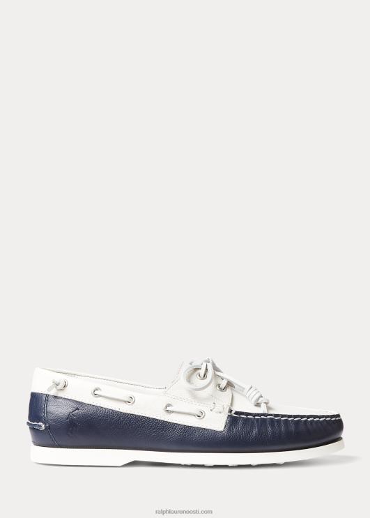 Ralph Lauren mehed merton kahevärviline nahast paadiking PR0V2080 pärgamentkreem/meresest