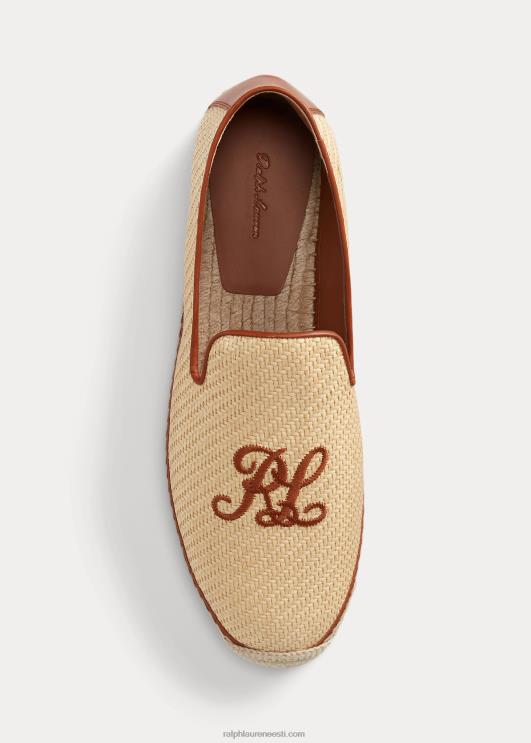 Ralph Lauren mehed tikitud lõuend loafer espadrill PR0V2176 loomulik