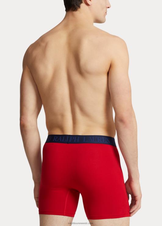 Ralph Lauren mehed 4d-flex jahutusbokserpüksid, 5-pakk PR0V363 punane/oranž/sidrun/kuninglik