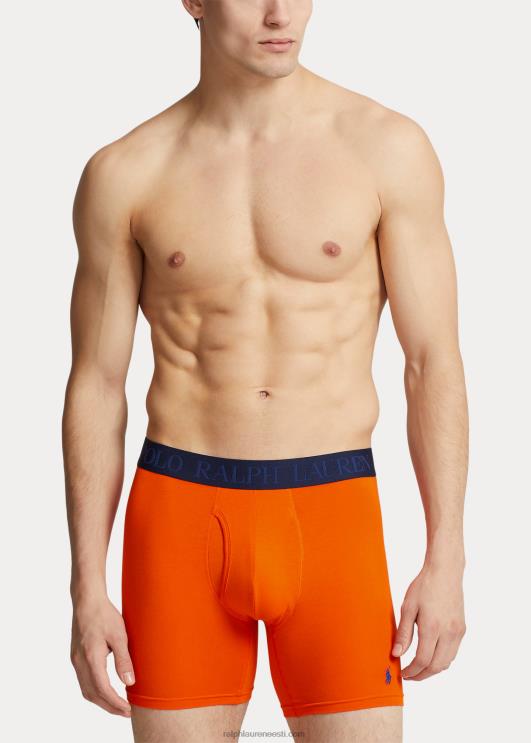 Ralph Lauren mehed 4d-flex jahutusbokserpüksid, 5-pakk PR0V363 punane/oranž/sidrun/kuninglik
