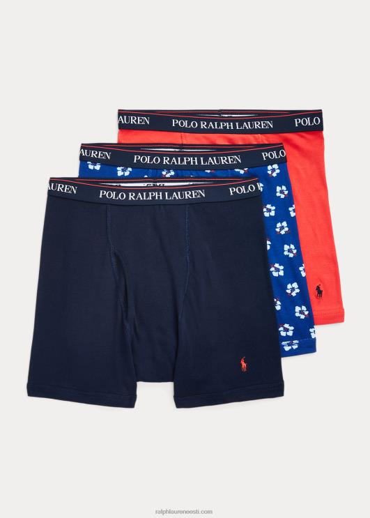 Ralph Lauren mehed Wicking boxer püksid 3-pakk PR0V590 mereväe/kuningliku hibiski print