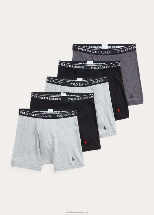 Ralph Lauren mehed Wicking boxer püksid 5-pakk PR0V269 hall/must