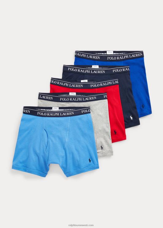 Ralph Lauren mehed Wicking boxer püksid 5-pakk PR0V270 sinine/hall/punane