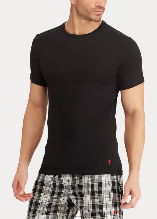 Ralph Lauren mehed õhuke puuvillane crewneck alussärk 3-pakk PR0V239 must