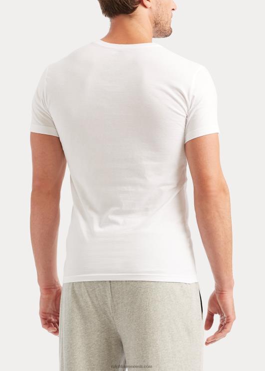 Ralph Lauren mehed õhuke puuvillane crewneck alussärk 5-pakk PR0V8547 valge