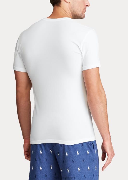 Ralph Lauren mehed õhuke veniv v-kaelusega alussärk 3-pakk PR0V407 valge