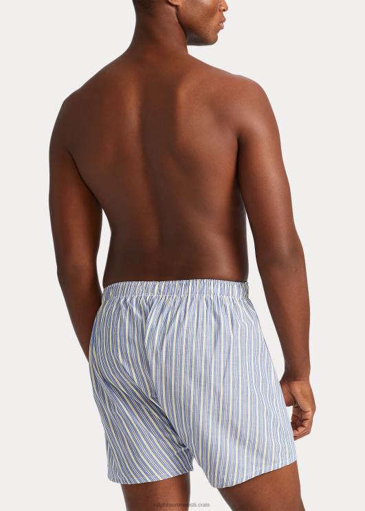 Ralph Lauren mehed klassikaline kootud puuvillane bokser 3-pakk PR0V1442 mereväe triibuga/muller ruuduline