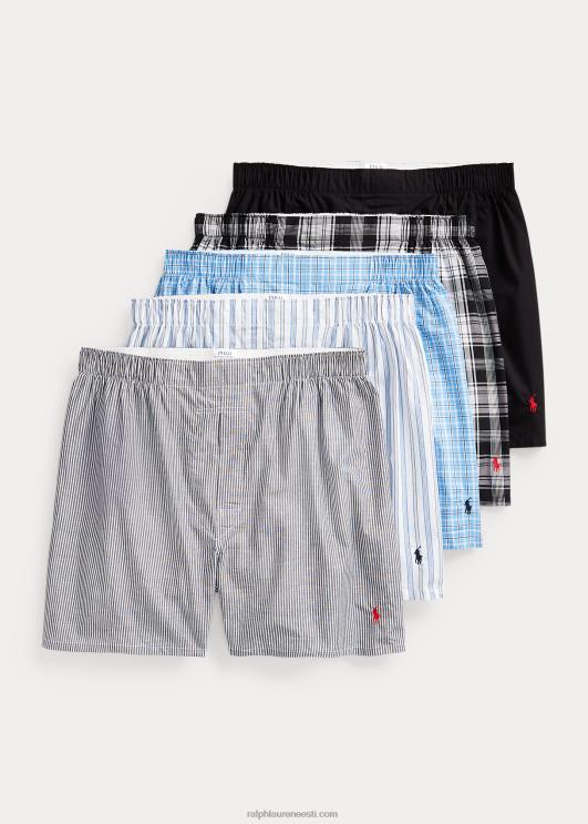 Ralph Lauren mehed klassikaline kootud puuvillane bokser 5-pakk PR0V268 hall/sinine