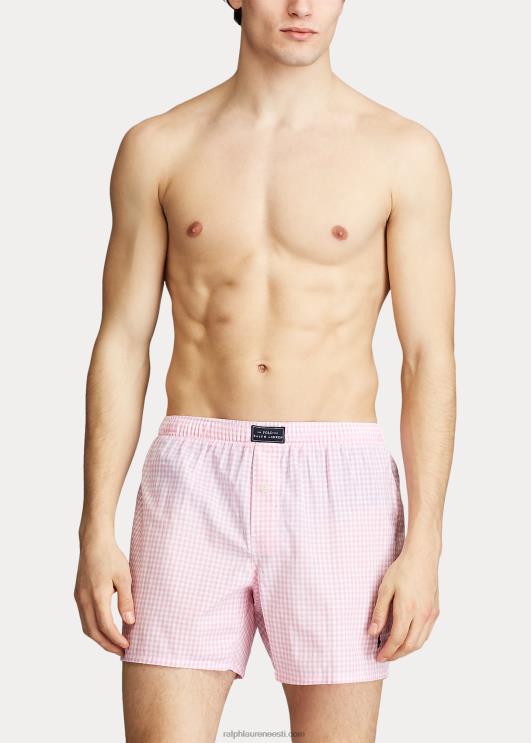Ralph Lauren mehed kootud puuvillane bokser PR0V197 roosa hõlmik