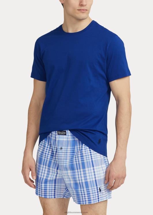 Ralph Lauren mehed puuvillane crewneck & ruuduline bokserite komplekt PR0V874 ruuduline merevägi / heritage royal