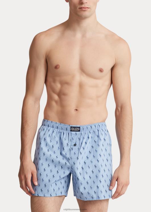 Ralph Lauren mehed signatuur poni puuvillane bokser PR0V436 sinine/kanjoni sinine riviera