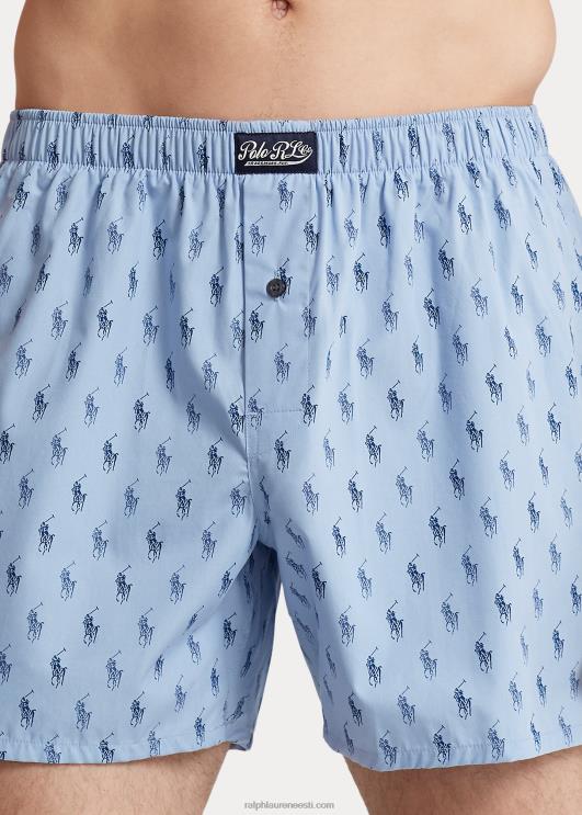 Ralph Lauren mehed signatuur poni puuvillane bokser PR0V436 sinine/kanjoni sinine riviera