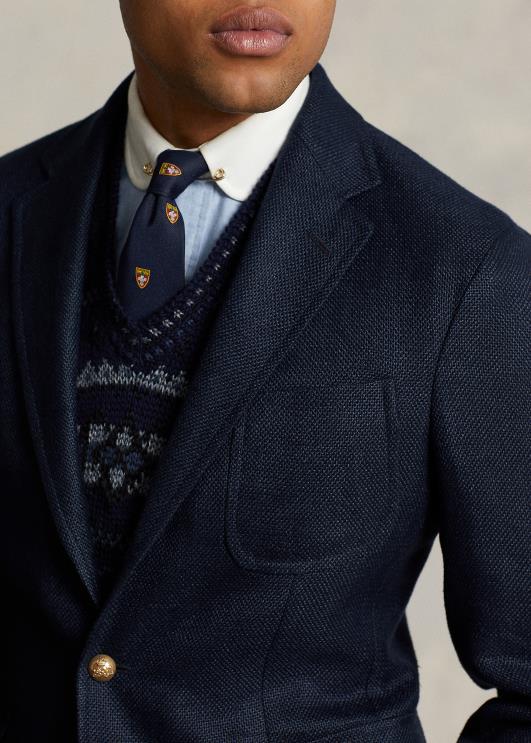 Ralph Lauren mehed polo pehme kerge linane bleiser PR0V972 merevägi