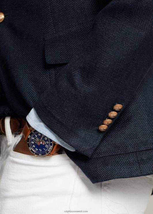 Ralph Lauren mehed polo pehme kerge linane bleiser PR0V972 merevägi