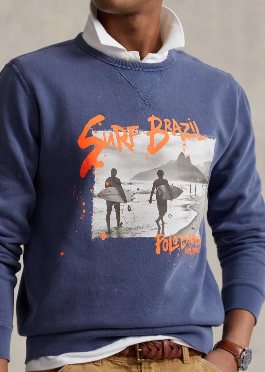 Ralph Lauren mehed fliisist graafiline dressipluus PR0V1200 delta sinine