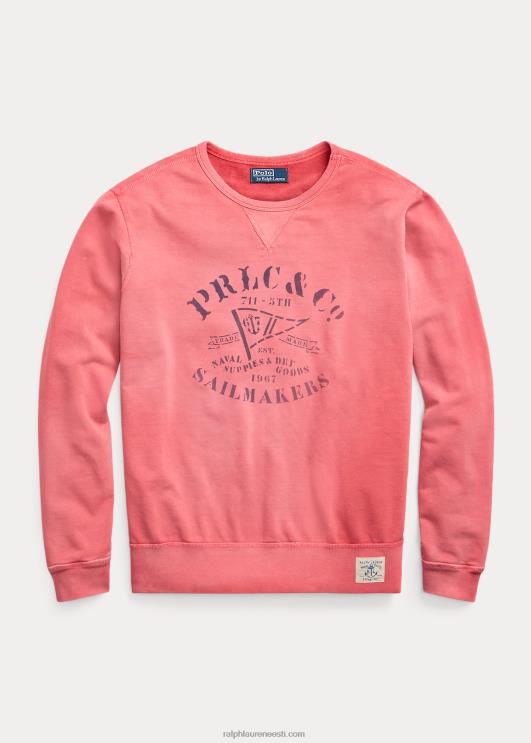 Ralph Lauren mehed fliisist graafiline dressipluus PR0V8593 postitus punane