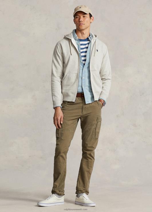 Ralph Lauren mehed fliisist täistõmblukuga kapuuts PR0V391 kerge sportlik kanarbik