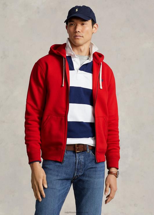 Ralph Lauren mehed fliisist täistõmblukuga kapuuts PR0V392 Rl 2000 punane