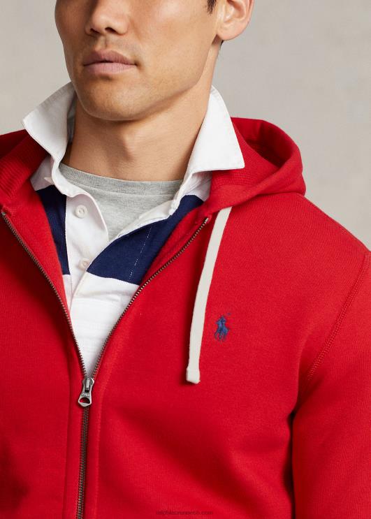 Ralph Lauren mehed fliisist täistõmblukuga kapuuts PR0V392 Rl 2000 punane