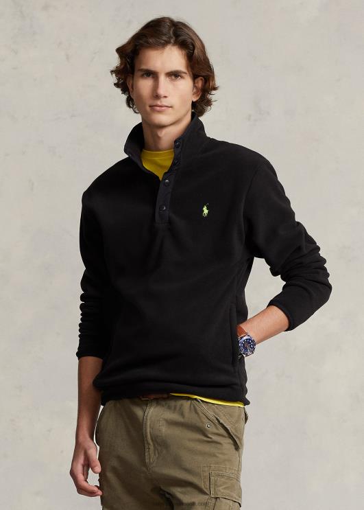 Ralph Lauren mehed harjatud fliisist mockneck pullover PR0V8664 must