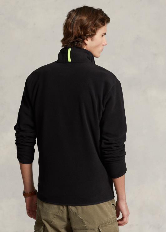 Ralph Lauren mehed harjatud fliisist mockneck pullover PR0V8664 must