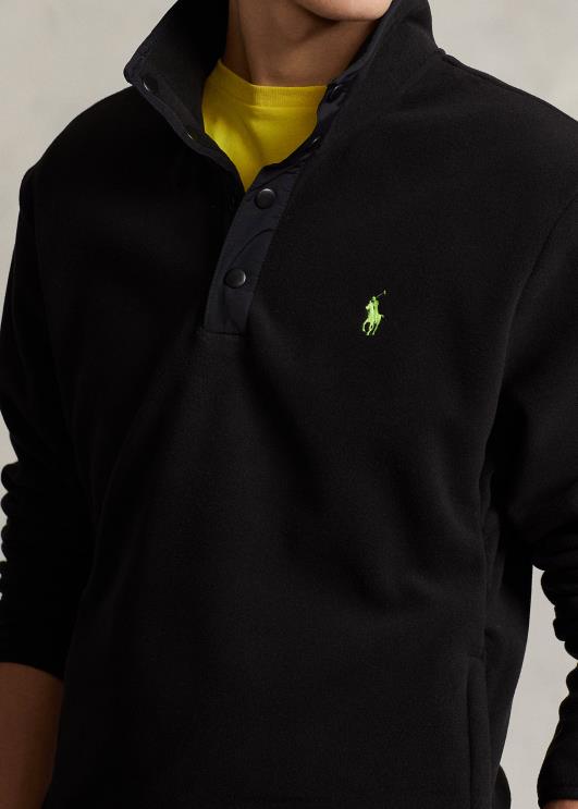 Ralph Lauren mehed harjatud fliisist mockneck pullover PR0V8664 must