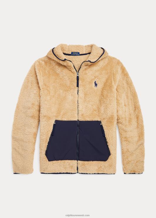 Ralph Lauren mehed kuhjaga fliisist täistõmblukuga kapuuts PR0V1184 liivadüün/newporti merevägi