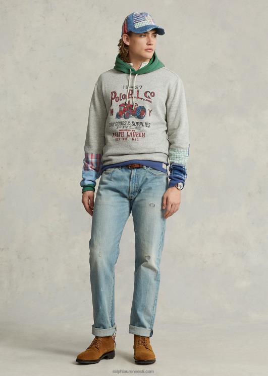 Ralph Lauren mehed lapitehnikas fliisist graafiline kapuuts PR0V103 loft kanarbik