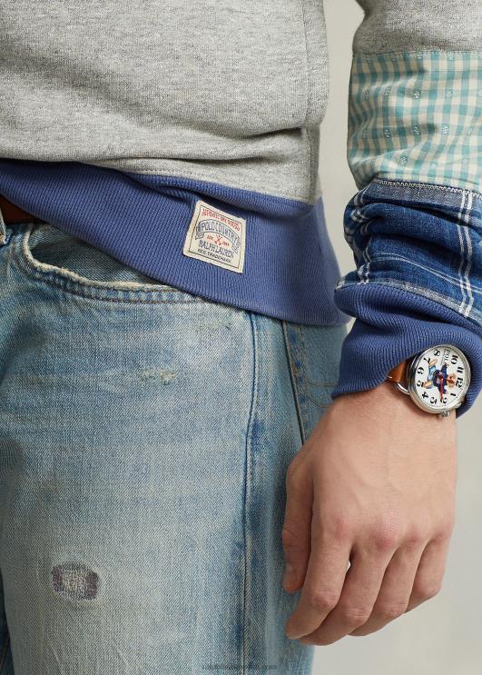 Ralph Lauren mehed lapitehnikas fliisist graafiline kapuuts PR0V103 loft kanarbik