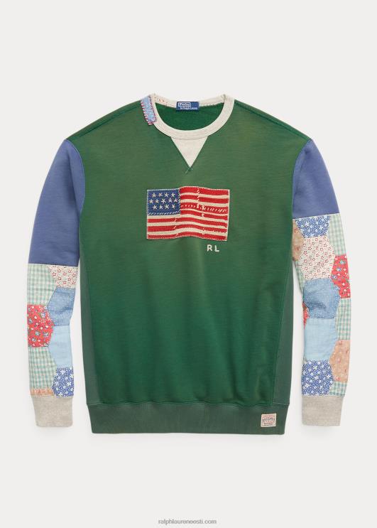 Ralph Lauren mehed lipp lapitehnikas varrukatega fliisist dressipluus PR0V1371 verano roheline