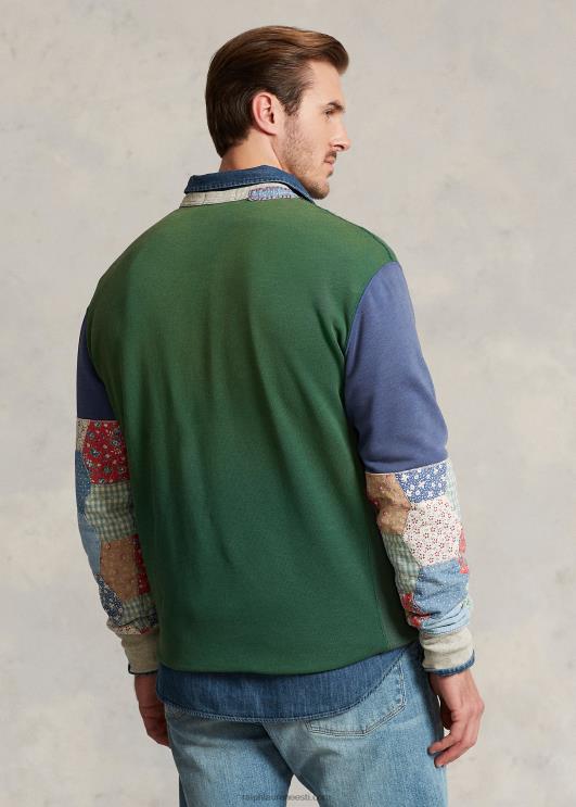 Ralph Lauren mehed lipp lapitehnikas varrukatega fliisist dressipluus PR0V1371 verano roheline