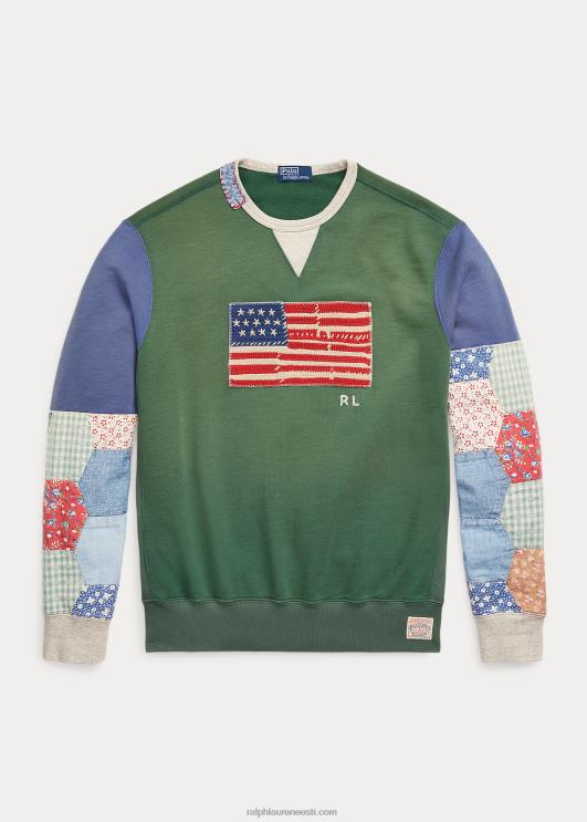 Ralph Lauren mehed lipp lapitehnikas varrukatega fliisist dressipluus PR0V8491 verano roheline