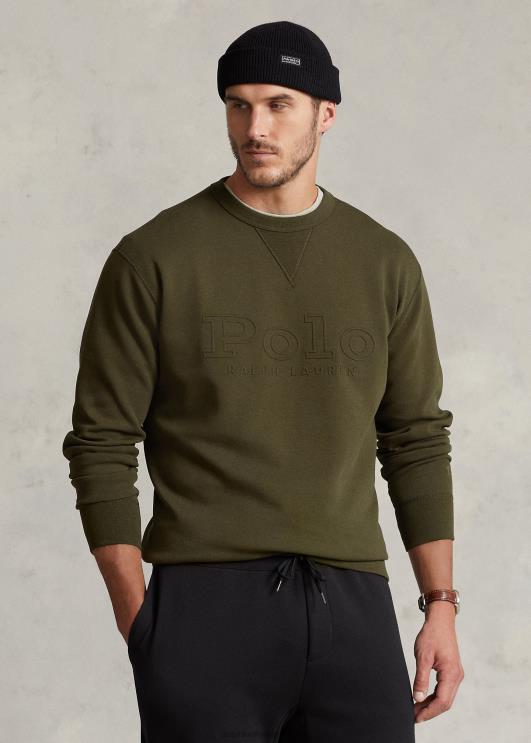 Ralph Lauren mehed logoga reljeefne topeltkootud dressipluus PR0V1396 firma oliiv