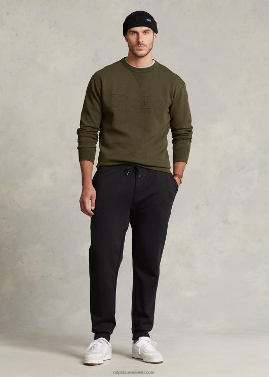 Ralph Lauren mehed logoga reljeefne topeltkootud dressipluus PR0V1396 firma oliiv