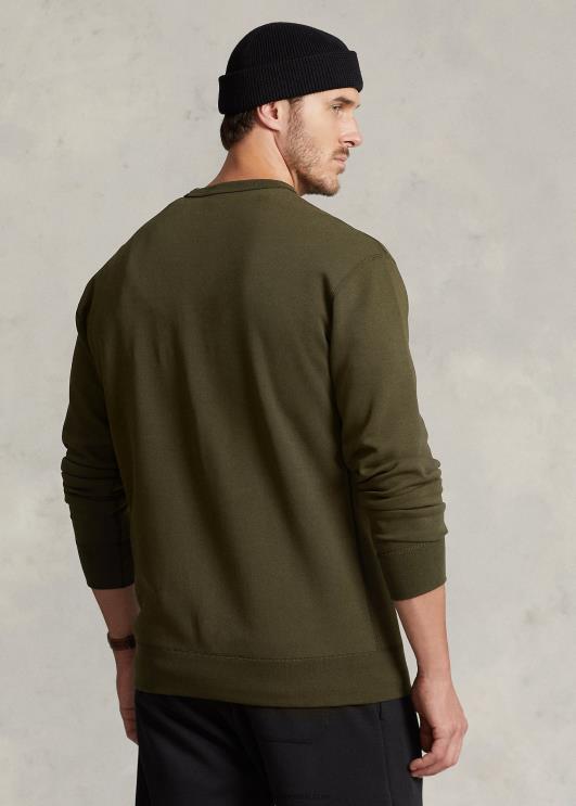 Ralph Lauren mehed logoga reljeefne topeltkootud dressipluus PR0V1396 firma oliiv