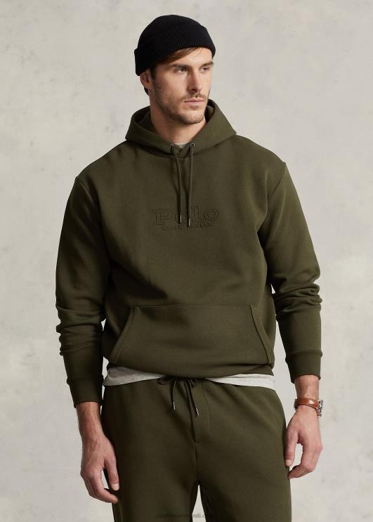 Ralph Lauren mehed logoga reljeefne topeltkootud kapuuts PR0V1379 firma oliiv