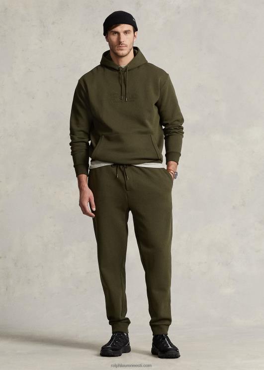 Ralph Lauren mehed logoga reljeefne topeltkootud kapuuts PR0V1379 firma oliiv