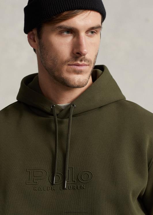 Ralph Lauren mehed logoga reljeefne topeltkootud kapuuts PR0V1379 firma oliiv