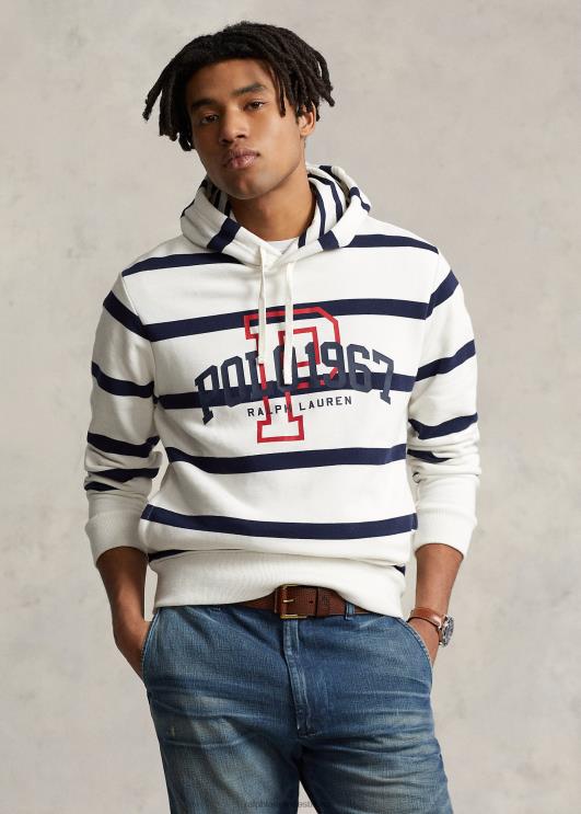 Ralph Lauren mehed logoga triibuline fliisist kapuuts PR0V845 nevis/ristluslaevastik