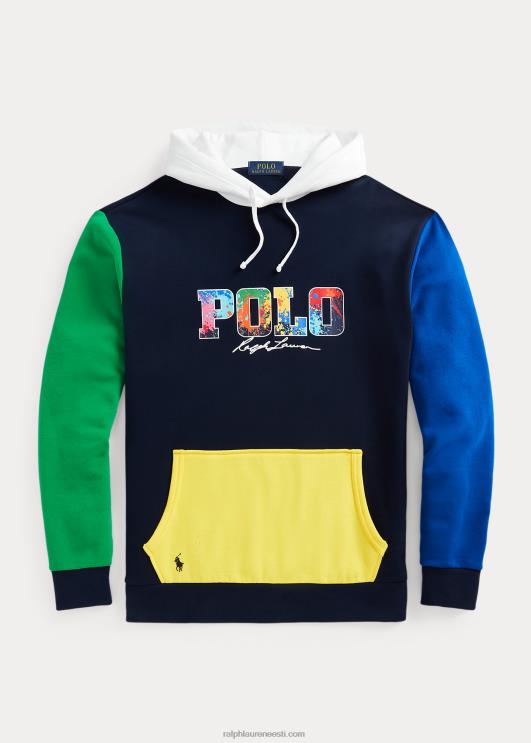 Ralph Lauren mehed logoga värviplokiga fliisist kapuuts PR0V1672 kruiisilaevastiku multi